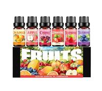 Fruit Fragrance Oil - Uplifting Essentiall Oil Set, Fruit-Scented Oils for Relaxation, Candle Making, Road Trips, New Year, Birthday, Valentine's Day | 10ml x 6pcs FreshFruity Scent Oils, Gift Set
