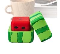 Fruit Game Dice, Cartoon Tabletop Chips, Fun-Shaped Educational Math Props, Plastik Dice Pieces, Perfect for Kids Adults Family Board Games Preschool Classroom Indoor Birthday, 4x4x4cm Green Red