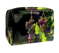 Fruit Grapes Sweet Sunshine - Neceser de viaje para mujer, bolsa de aseo grande de PVC para maquillaje, práctica bolsa organizadora con cremallera, multicolor, 18.5x7.5x13cm/7.3x3x5.1in, Neceser