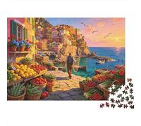 Fruit Market Puzzles 1000 Piezas Recycled Material Cinque Terre Adulto Jigsaws Developing Boy & Girl‘s Intelligence Juego Padre-Hijo Activity 52x38cm/1000pcs