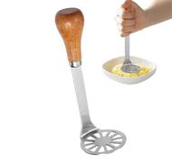 Fruit Masher - Patata compacta con mango de madera, patata de acero - Masher - Masher - Masher de frijol de cocina | Diseño ligero Masher de patatas, utensilios de cocina multifuncionales perfectos