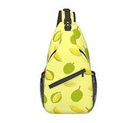Fruit of Durian Pattern Sling Bag Senderismo Mochila Crossbody Hombro Mochila Travel Chest Pack para Hombres Mujeres
