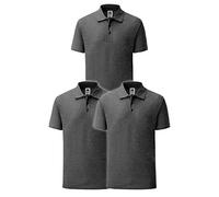 Fruit of the Loom 3 polos premium para hombre, M, L, XL, 2XL, 3XL, también juegos de colores, incluye 1 bloc de notas de compra HL, M