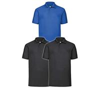 Fruit of the Loom 3 polos premium para hombre, M, L, XL, 2XL, 3XL, también juegos de colores, incluye 1 bloc de notas de compra HL, L