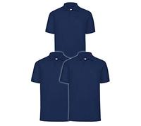 Fruit of the Loom 3 polos premium para hombre, M, L, XL, 2XL, 3XL, también juegos de colores, incluye 1 bloc de notas de compra HL, azul oscuro, XXXXXL