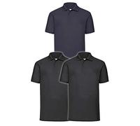 Fruit of the Loom 3 polos premium para hombre, M, L, XL, 2XL, 3XL, también juegos de colores, incluye 1 bloc de notas de compra HL, XL
