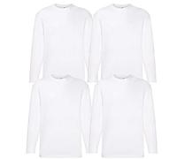 Fruit of the Loom 4 T Camiseta de manga larga, M L XL XXL, varios colores a elegir, Blanco, XXXXL