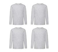 Fruit of the Loom 4 T Camiseta de manga larga, M L XL XXL, varios colores a elegir, gris, XXXXXL