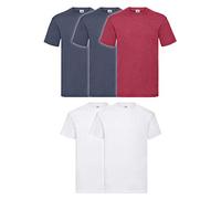 Fruit of the Loom 5 camisetas Valueweight 100% algodón, 2weiß2h Navy1h Red, XL