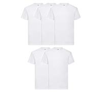 Fruit of the Loom 5 camisetas Valueweight 100% algodón, Blanco, XXXXXL