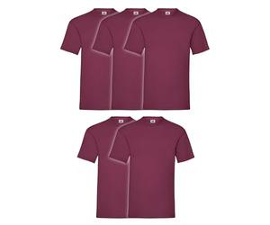 Fruit of the Loom 5 camisetas Valueweight 100% algodón, granate, XXL