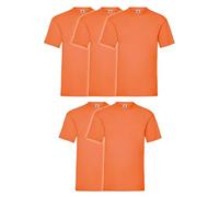 Fruit of the Loom 5 camisetas Valueweight S M L XL XXL XXXL 3XL Varios colores a elegir, naranja, L
