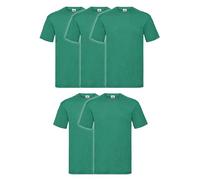 Fruit of the Loom 5 camisetas Valueweight S M L XL XXL XXXL 3XL Varios colores a elegir, Retro Verde Jaspeado, L