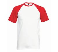 Fruit of the Loom 61-026-0 - Camiseta, Hombre, White/Red, Medium