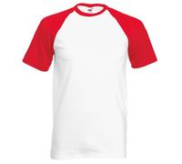 Fruit of the Loom Camiseta 61-026-0 Hombre Blanco/Rojo Talla M