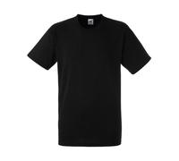 Fruit of the Loom 61212 Mens Short Sleeve Heavy Cotton T-Shirt Tee - Black - Large