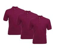 Fruit of the Loom 63-402-0 Camisa de Polo, Granate, XL (Pack de 3) para Hombre