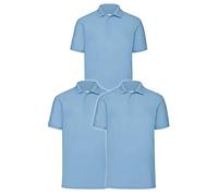 Fruit of the Loom Camisa de polo 63-402-0 Pastel Blue M (Pack de 3) para hombre