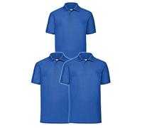 Fruit of the Loom 63-402-0 Camisa de Polo, Royal, L (Pack de 3) para Hombre