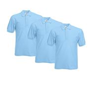 Fruit of the Loom 63-402-0 Camisa de Polo, Pastel Blue, L (Pack de 3) para Hombre