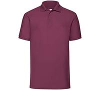 Fruit of The Loom Raglan Sleeve Polo, Burdeos, Medium para Hombre