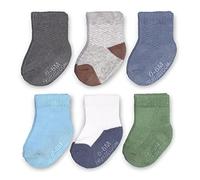 Fruit of the Loom Baby 6-Pack All Weather Crew-Length Socks, Mesh & Thermal Stretch - Unisex, Girls, Boys (0-6 Months, Modern Blue)