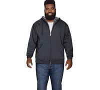 Fruit of the Loom Big and Tall Fleece Sweatshirts & Hoodies Sudadera con Capucha, Cremallera Completa Color Negro Jaspeado, XX-Large Grandes Unisex Adulto