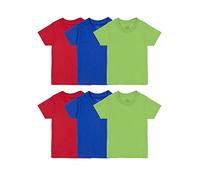 Fruit of the Loom Boys' Eversoft Cotton Undershirts, T Shirts & Tank Tops, T Shirt-Toddler-6 Pack-Blue/Green/Red