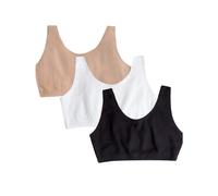 Fruit of the Loom Brasier deportivo estilo tanque incorporado para mujer Blanco/Arena/Negro 40 US