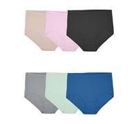 Fruit of the Loom Breathable Underwear, Moisture Wicking Keeps You Cool & Comfortable, Available in Plus Size Ropa Interior, Blanco o Beige, L (Pack de 6) para Mujer