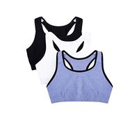 Fruit of the Loom Built Up Tank Style Sports Bra Fashion Colors Sujetador Deportivo, Opaco, Gris Jaspeado con Negro/carbón/Negro, 66 (Pack de 3) para Mujer