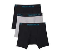 Fruit of the Loom Men's Breathable Boxer Brief Multipack, Black/Gray, Small