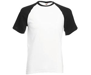 Fruit of the Loom - Camiseta baseball manga corta blanco blanco Small