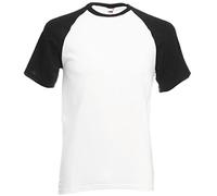 Fruit of the Loom - Camiseta baseball manga corta multicolor blanco / negro Medium