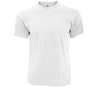 Fruit of the Loom - Camiseta Básica de Manga Corta de Calidad diseño Original Hombre Caballero (5XL/Blanco)