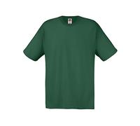 Fruit of the Loom - Camiseta Básica de Manga Corta de Calidad diseño Original Hombre Caballero (Grande (L)) (Verde Botella)