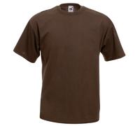 Fruit of the Loom - Camiseta Básica de Manga Corta Modelo Valueweight - Hombres (L/Chocolate)