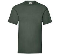 Fruit of the Loom - Camiseta Básica de Manga Corta Modelo Valueweight - Hombres (L/Verde Botella)