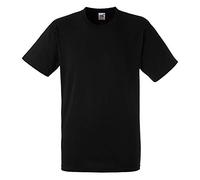 Fruit of the Loom - Camiseta Básica de Manga Corta para Hombre Fabricada con 100% Algodón Belcoro® (Grande (L)) (Negro)
