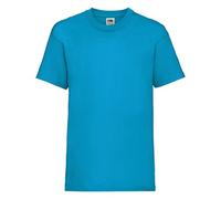 Fruit of the Loom - Camiseta básica de Manga Corta para niño/niña Unisex - 100% Algodon de Primera Calidad (Paquete de 2) (12-13 años) (Azul Celeste)