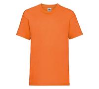 Fruit of the Loom - Camiseta básica de Manga Corta para niño/niña Unisex - 100% Algodon de Primera Calidad (Paquete de 2) (5-6 años) (Naranja)