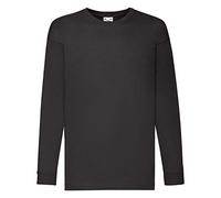 Fruit of the Loom - Camiseta Básica de Manga Larga para Hombre - Calidad/Precio (3XL/Negro)