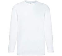 Fruit of the Loom - Camiseta Básica de Manga Larga para Hombre - Calidad/Precio (4XL/Blanco)