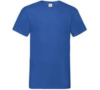 Fruit of the Loom - Camiseta Básica de Pico de Manga Corta Hombre (3XL/Azul)