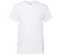 Fruit of the Loom - Camiseta Básica de Pico de Manga Corta Hombre (5XL) (Blanco)