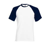 Fruit of the Loom - Camiseta con manga corta para hombre, color multicoloured (white/navy), talla m