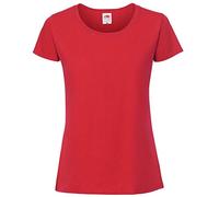 Fruit of the Loom - Camiseta de algodón Ringspun para Mujer (Extra Grande (XL)) (Rojo)