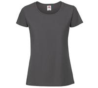Fruit of the Loom - Camiseta de algodón Ringspun para Mujer (Grande (L)) (Gris Lápiz)