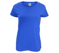 Fruit of the Loom - Camiseta de Manga Corta Ajustada Modelo Lady-Fit Original para Mujer (2XL) (Azul eléctrico)