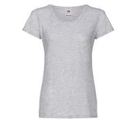 Fruit of the Loom - Camiseta de Manga Corta Ajustada Modelo Lady-Fit Original para Mujer (2XL) (Gris)